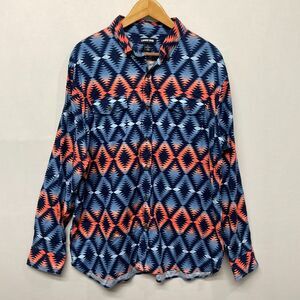 Lands' End Men Long Sleeve Button Traditional Fit Shirt Top Size Large M223 -19